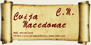 Cvija Macedonac vizit kartica